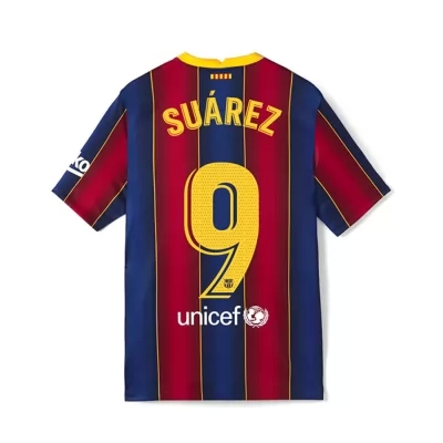 Lapset Jalkapallo Luis Suarez #9 Kotipaita Punainen Sininen Pelipaita 2020/21 Lyhythihainen Paita