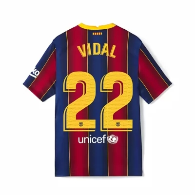 Lapset Jalkapallo Arturo Vidal #22 Kotipaita Punainen Sininen Pelipaita 2020/21 Lyhythihainen Paita