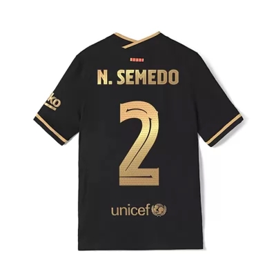 Lapset Jalkapallo Nelson Semedo #2 Vieraspaita Musta Pelipaita 2020/21 Lyhythihainen Paita