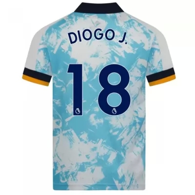 Lapset Jalkapallo Diogo Jota #18 Vieraspaita Valkoinen Sininen Pelipaita 2020/21 Lyhythihainen Paita