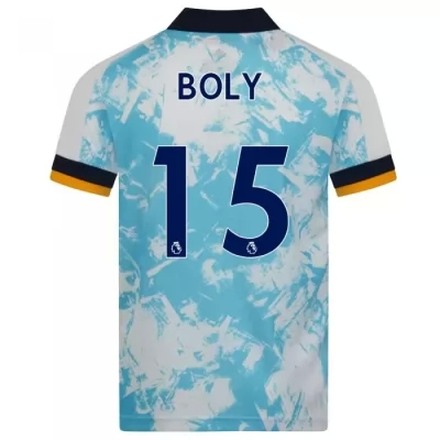 Lapset Jalkapallo Willy Boly #15 Vieraspaita Valkoinen Sininen Pelipaita 2020/21 Lyhythihainen Paita