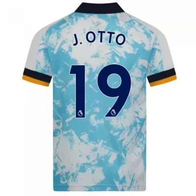 Lapset Jalkapallo Jonny Otto #19 Vieraspaita Valkoinen Sininen Pelipaita 2020/21 Lyhythihainen Paita