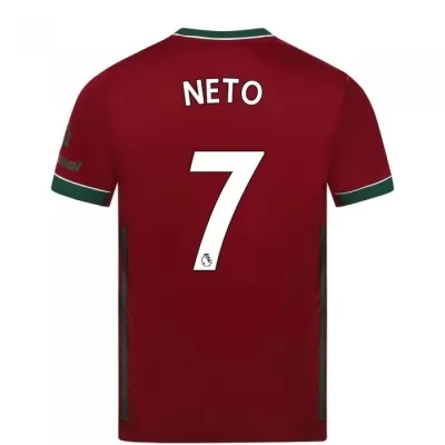 Lapset Jalkapallo Pedro Neto #7 3. Paita Karmiininpunainen Pelipaita 2020/21 Lyhythihainen Paita