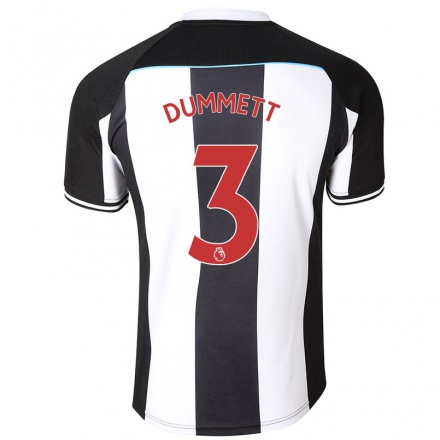 Miesten Jalkapallo Paul Dummett #3 Valkoinen Musta Kotipaita 2021/22 Lyhythihainen Paita T-paita