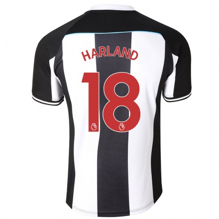 Miesten Jalkapallo Jane Harland #18 Valkoinen Musta Kotipaita 2021/22 Lyhythihainen Paita T-paita