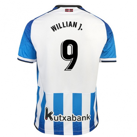 Miesten Jalkapallo Willian Jose #9 Valkoinen Sininen Kotipaita 2021/22 Lyhythihainen Paita T-paita