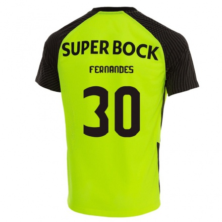 Miesten Jalkapallo Raquel Fernandes #30 Vihreä Keltainen Vieraspaita 2021/22 Lyhythihainen Paita T-paita