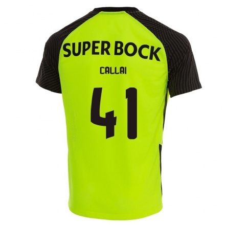 Miesten Jalkapallo Diego Callai #41 Vihreä Keltainen Vieraspaita 2021/22 Lyhythihainen Paita T-paita