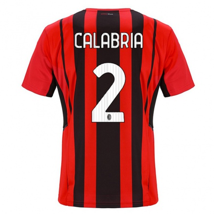 Miesten Jalkapallo Davide Calabria #2 Punamusta Kotipaita 2021/22 Lyhythihainen Paita T-paita