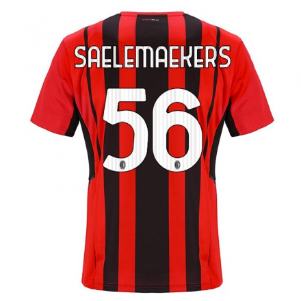 Miesten Jalkapallo Alexis Saelemaekers #56 Punamusta Kotipaita 2021/22 Lyhythihainen Paita T-paita