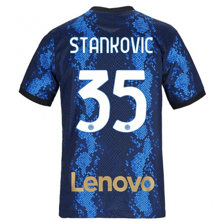 Miesten Jalkapallo Filip Stankovic #35 Tummansininen Kotipaita 2021/22 Lyhythihainen Paita T-paita