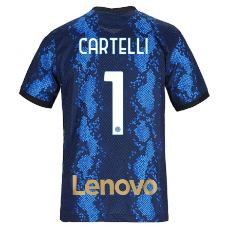 Miesten Jalkapallo Carlotta Cartelli #1 Tummansininen Kotipaita 2021/22 Lyhythihainen Paita T-paita