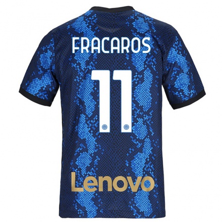 Miesten Jalkapallo Caterina Fracaros #11 Tummansininen Kotipaita 2021/22 Lyhythihainen Paita T-paita