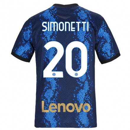 Miesten Jalkapallo Flaminia Simonetti #20 Tummansininen Kotipaita 2021/22 Lyhythihainen Paita T-paita