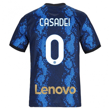 Miesten Jalkapallo Cesare Casadei #0 Tummansininen Kotipaita 2021/22 Lyhythihainen Paita T-paita