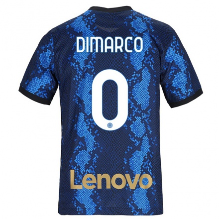 Miesten Jalkapallo Christian Dimarco #0 Tummansininen Kotipaita 2021/22 Lyhythihainen Paita T-paita