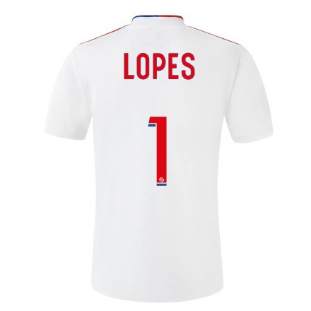 Miesten Jalkapallo Anthony Lopes #1 Valkoinen Kotipaita 2021/22 Lyhythihainen Paita T-paita