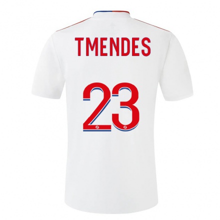Miesten Jalkapallo Thiago Mendes #23 Valkoinen Kotipaita 2021/22 Lyhythihainen Paita T-paita