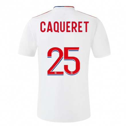 Miesten Jalkapallo Maxence Caqueret #25 Valkoinen Kotipaita 2021/22 Lyhythihainen Paita T-paita