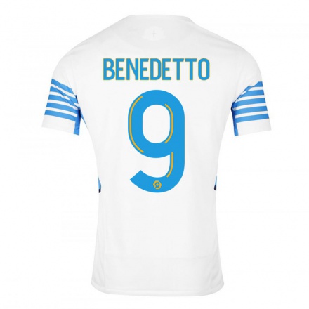 Miesten Jalkapallo Dario Benedetto #9 Valkoinen Kotipaita 2021/22 Lyhythihainen Paita T-paita