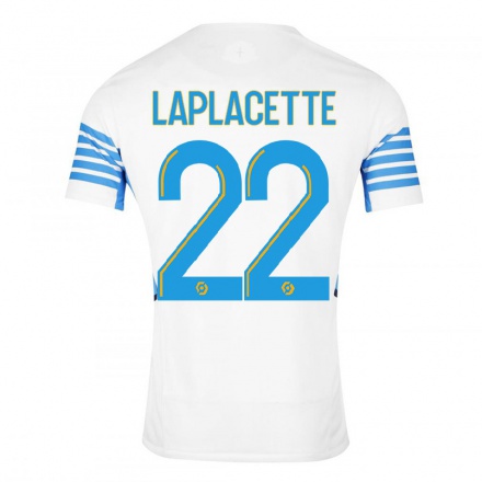 Miesten Jalkapallo Tess Laplacette #22 Valkoinen Kotipaita 2021/22 Lyhythihainen Paita T-paita