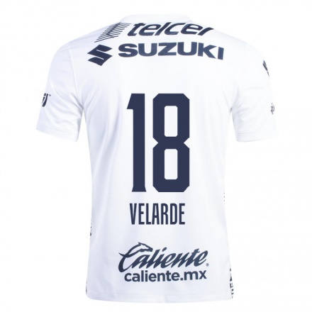 Miesten Jalkapallo Efrain Velarde #18 Valkoinen Kotipaita 2021/22 Lyhythihainen Paita T-paita