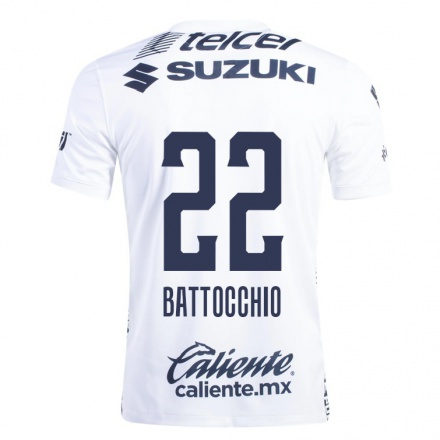 Miesten Jalkapallo Cristian Battocchio #22 Valkoinen Kotipaita 2021/22 Lyhythihainen Paita T-paita
