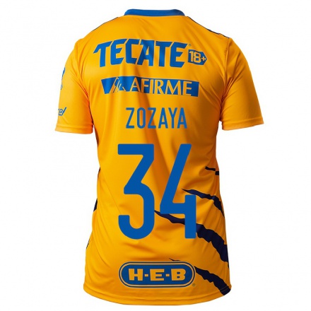 Miesten Jalkapallo Karla Zozaya #34 Keltainen Kotipaita 2021/22 Lyhythihainen Paita T-paita