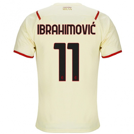 Miesten Jalkapallo Zlatan Ibrahimovic #11 Samppanja Vieraspaita 2021/22 Lyhythihainen Paita T-paita