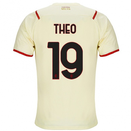 Miesten Jalkapallo Theo Hernandez #19 Samppanja Vieraspaita 2021/22 Lyhythihainen Paita T-paita