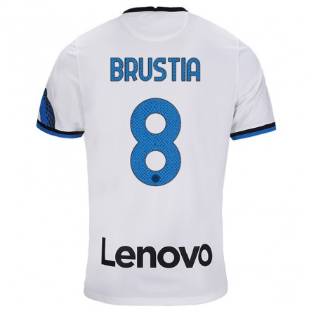 Miesten Jalkapallo Martina Brustia #8 Valkoinen Sininen Vieraspaita 2021/22 Lyhythihainen Paita T-paita