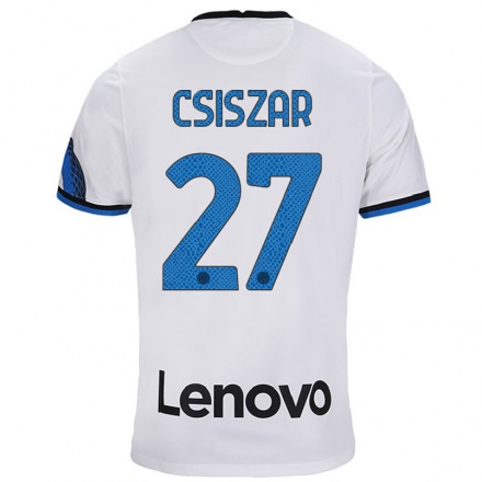Miesten Jalkapallo Henrietta Csiszar #27 Valkoinen Sininen Vieraspaita 2021/22 Lyhythihainen Paita T-paita