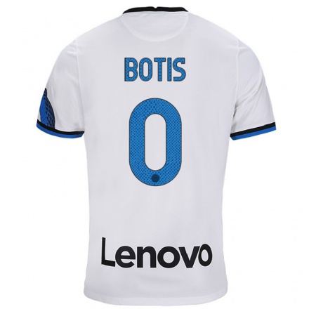 Miesten Jalkapallo Nikolaos Botis #0 Valkoinen Sininen Vieraspaita 2021/22 Lyhythihainen Paita T-paita
