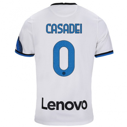 Miesten Jalkapallo Cesare Casadei #0 Valkoinen Sininen Vieraspaita 2021/22 Lyhythihainen Paita T-paita