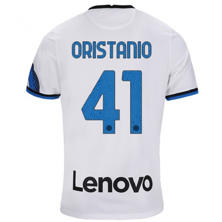 Miesten Jalkapallo Gaetano Oristanio #41 Valkoinen Sininen Vieraspaita 2021/22 Lyhythihainen Paita T-paita