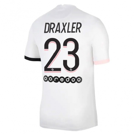 Miesten Jalkapallo Julian Draxler #23 Valkoinen Vaaleanpunainen Vieraspaita 2021/22 Lyhythihainen Paita T-paita
