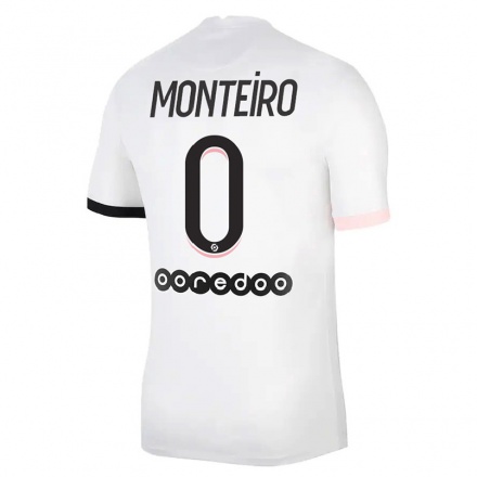 Miesten Jalkapallo Monteiro #0 Valkoinen Vaaleanpunainen Vieraspaita 2021/22 Lyhythihainen Paita T-paita