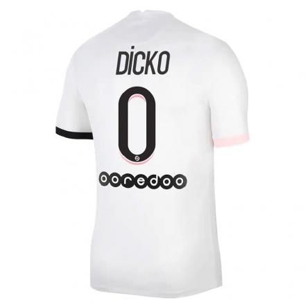 Miesten Jalkapallo Aminata Dicko #0 Valkoinen Vaaleanpunainen Vieraspaita 2021/22 Lyhythihainen Paita T-paita