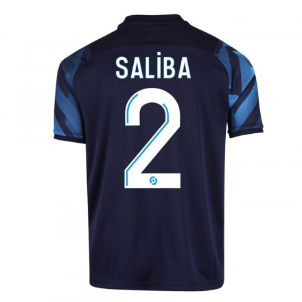 Miesten Jalkapallo William Saliba #2 Tummansininen Vieraspaita 2021/22 Lyhythihainen Paita T-paita