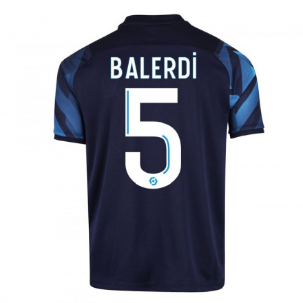 Miesten Jalkapallo Leonardo Balerdi #5 Tummansininen Vieraspaita 2021/22 Lyhythihainen Paita T-paita