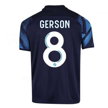 Miesten Jalkapallo Gerson #8 Tummansininen Vieraspaita 2021/22 Lyhythihainen Paita T-paita