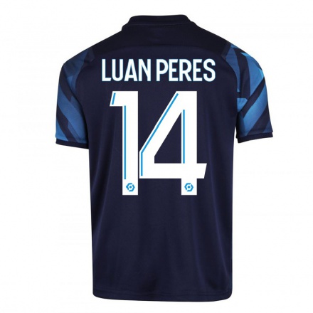 Miesten Jalkapallo Luan Peres #14 Tummansininen Vieraspaita 2021/22 Lyhythihainen Paita T-paita
