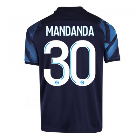 Miesten Jalkapallo Steve Mandanda #30 Tummansininen Vieraspaita 2021/22 Lyhythihainen Paita T-paita