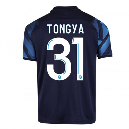 Miesten Jalkapallo Franco Tongya #31 Tummansininen Vieraspaita 2021/22 Lyhythihainen Paita T-paita