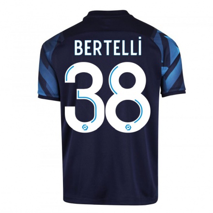 Miesten Jalkapallo Ugo Bertelli #38 Tummansininen Vieraspaita 2021/22 Lyhythihainen Paita T-paita