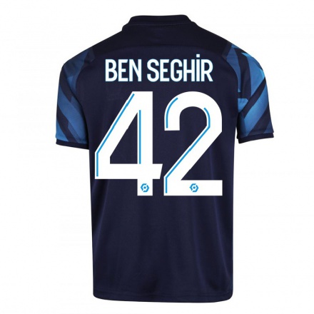 Miesten Jalkapallo Salim Ben Seghir #42 Tummansininen Vieraspaita 2021/22 Lyhythihainen Paita T-paita