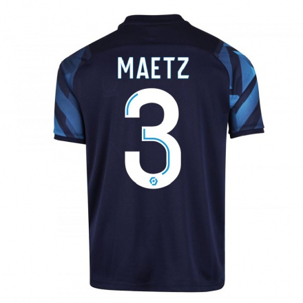 Miesten Jalkapallo Agathe Maetz #3 Tummansininen Vieraspaita 2021/22 Lyhythihainen Paita T-paita