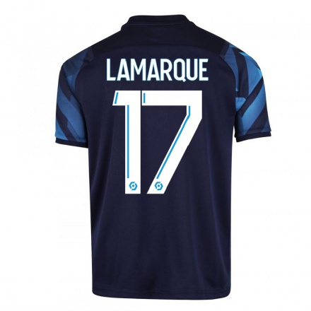 Miesten Jalkapallo Alais Lamarque #17 Tummansininen Vieraspaita 2021/22 Lyhythihainen Paita T-paita