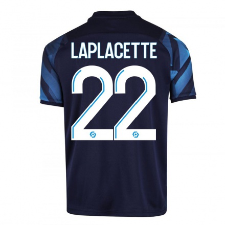 Miesten Jalkapallo Tess Laplacette #22 Tummansininen Vieraspaita 2021/22 Lyhythihainen Paita T-paita