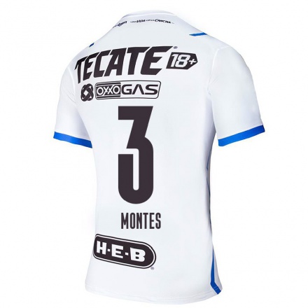 Miesten Jalkapallo Cesar Montes #3 Sinivalkoinen Vieraspaita 2021/22 Lyhythihainen Paita T-paita
